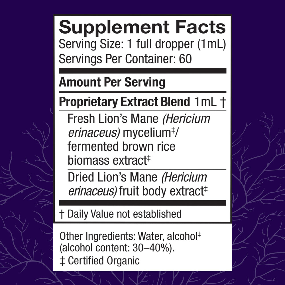 Host Defense Lions Mane dropper bulb for quick memory support.