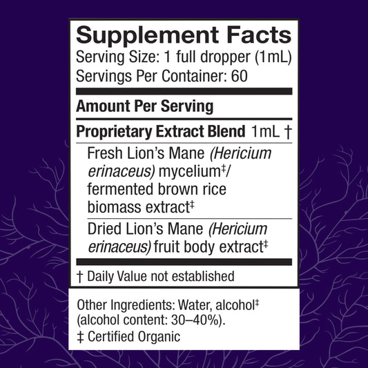 Host Defense Lions Mane dropper bulb for quick memory support.