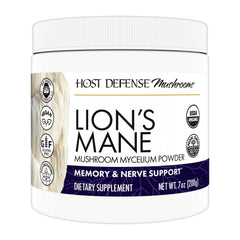 Host Defense Lion's Mane powder bottle ready for daily brain support