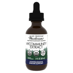 Host Defense MyCommunity Extract bottle with 17-species blend for immune support