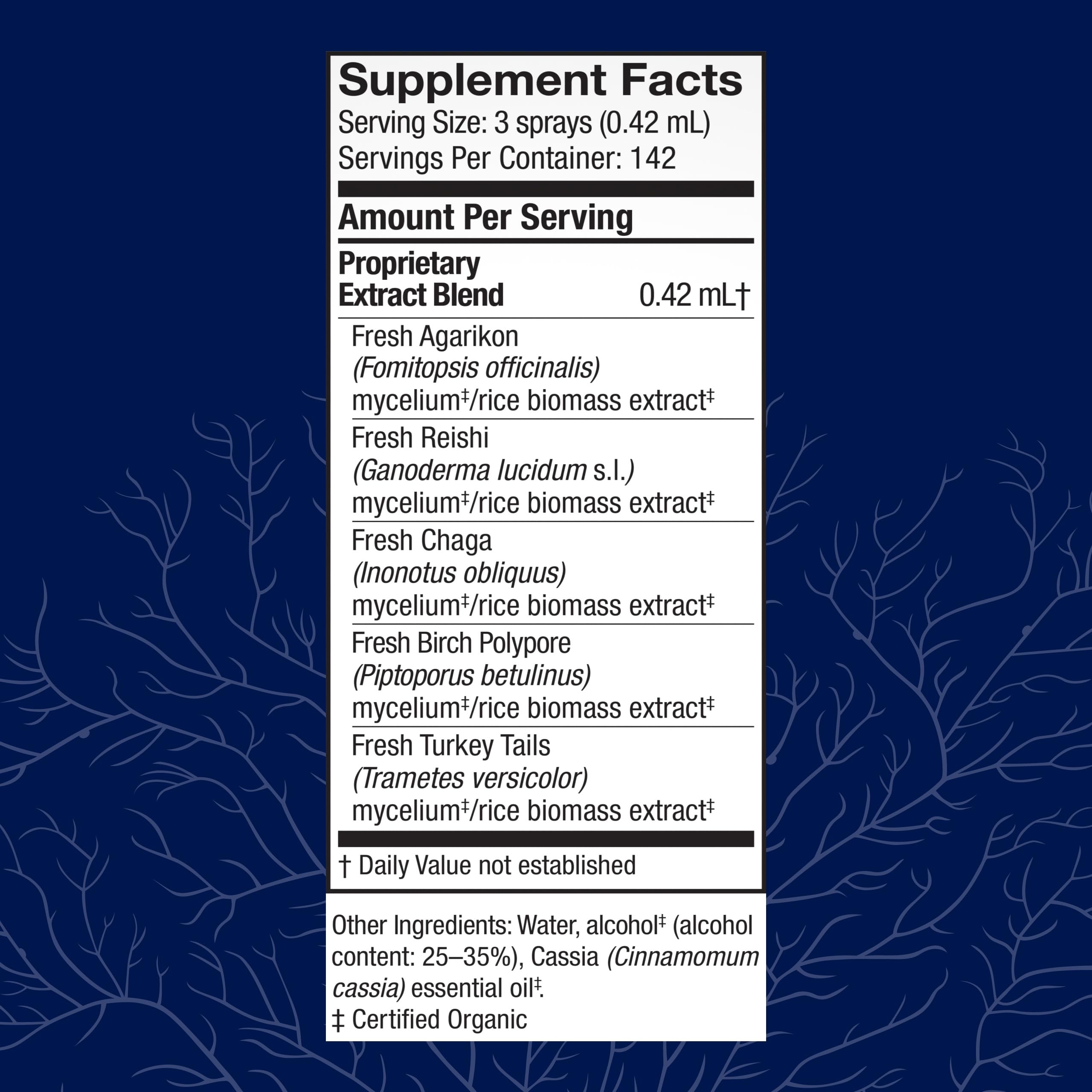 Host Defense MycoShield cinnamon flavor bottle close-up for easy dosing