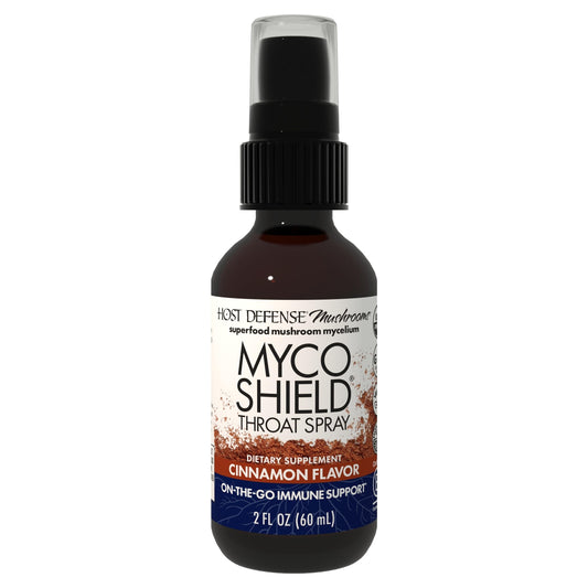  Host Defense MycoShield Throat Spray bottle ready for daily use on the go