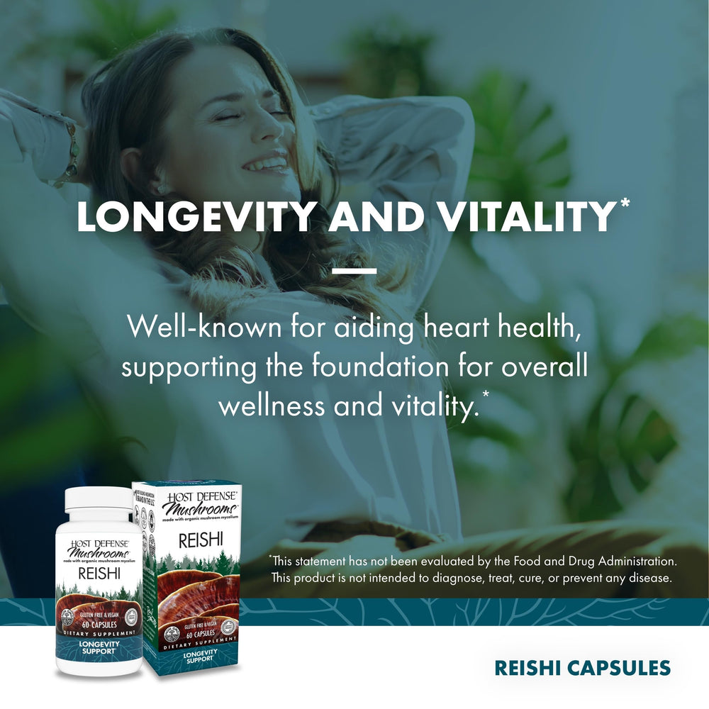 Host Defense Reishi capsules daily-use scene for routine energy and stamina