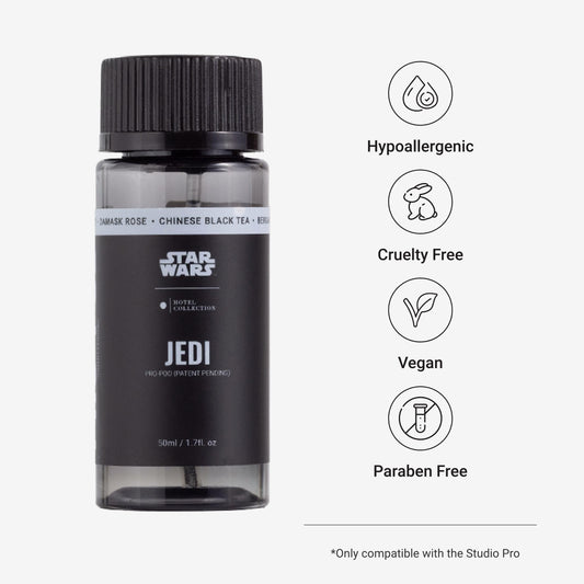 Hotel Collections Jedi Pro-Pod Oil compatibility prompts effortless diffuser setup for consistent scent.