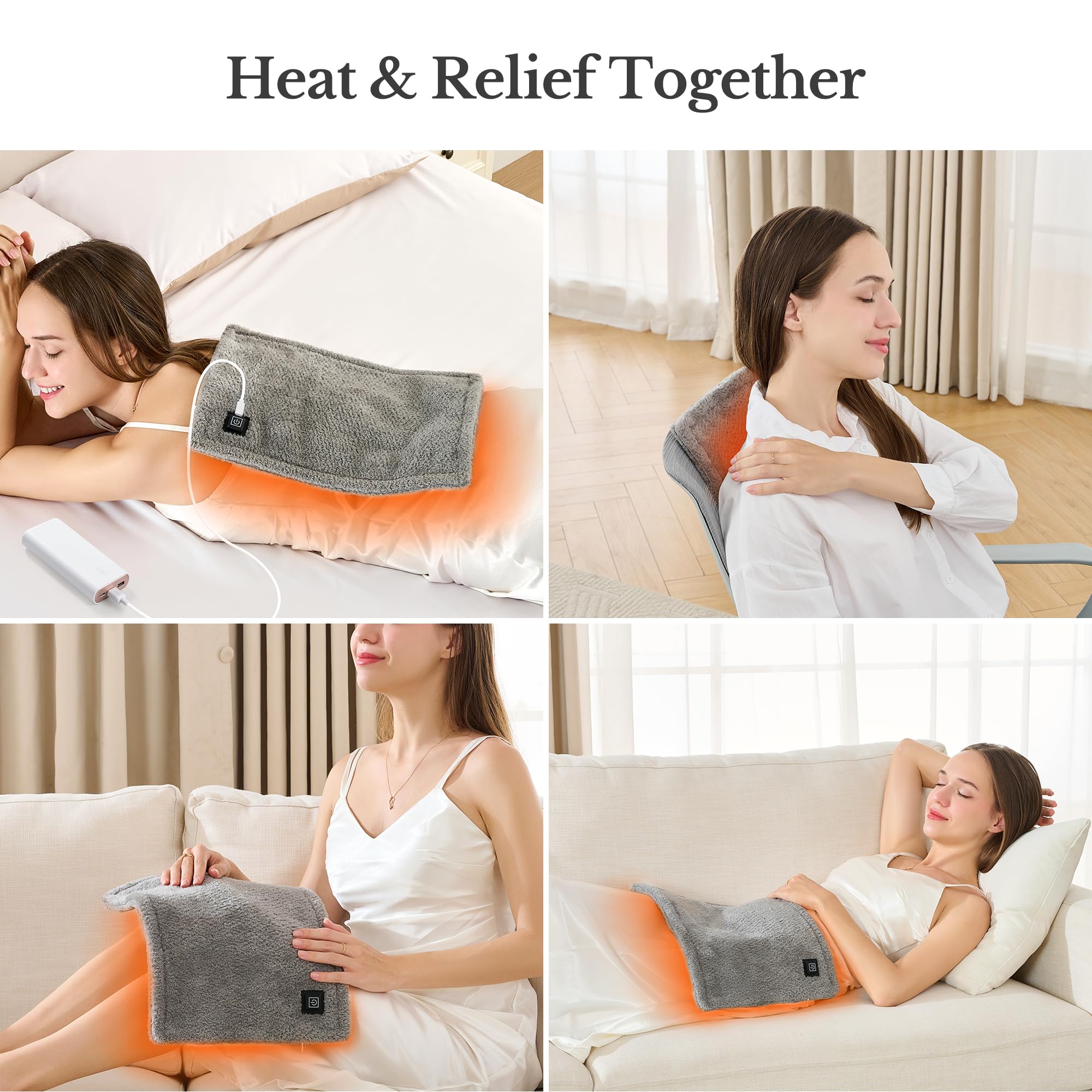 Long 59-inch cable on HOTHUGZ pad offers flexible setup.