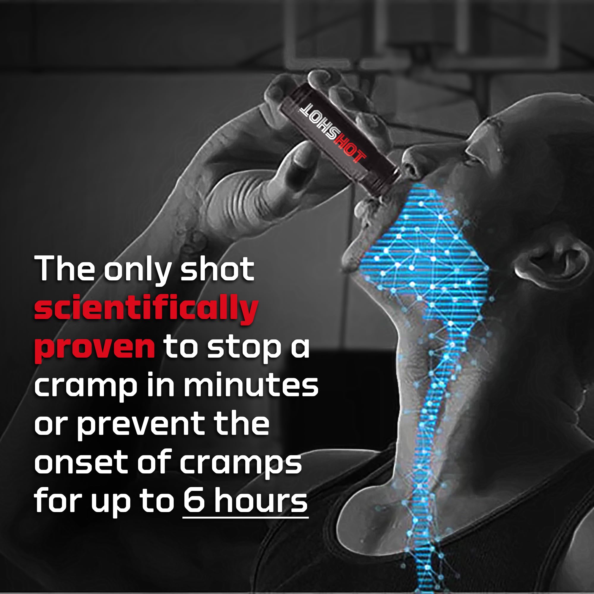 Nighttime scene with HOTSHOT near bed for overnight cramps relief