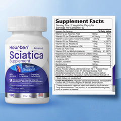 Hourten bottle back label highlights ingredients and usage for daily supplementation.