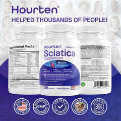 Hourten bottle label detail highlights 18-in-1 formula and USA manufacturing.
