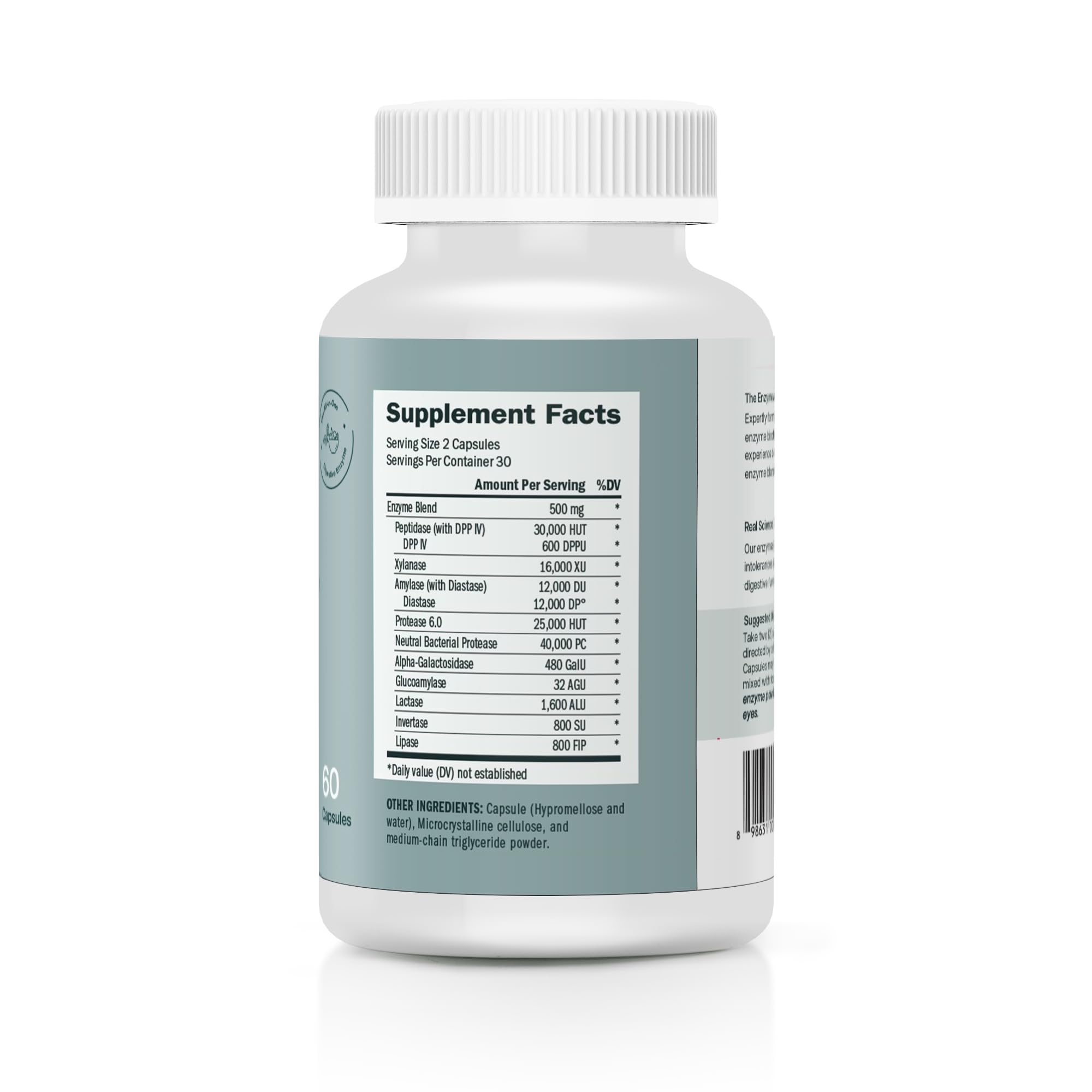 TriEnza capsules close-up showing protein, carb, fat coverage