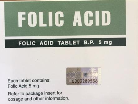 HOVID folic acid 5mg packaging with three boxes for convenience.