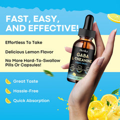 Hovika GABA L-Theanine drops set up for night relaxation