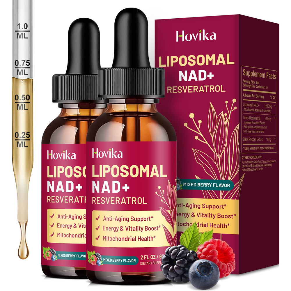 Hovika liposomal NAD+ 1200mg bottle supports energy and cellular vitality