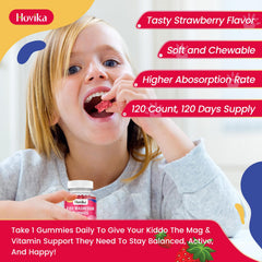 Hovika strawberry-flavor gummies on white background, vegan and low-sugar.
