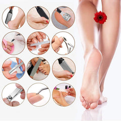 Hoxida 10-in-1 pedicure tool set for complete foot care at home.