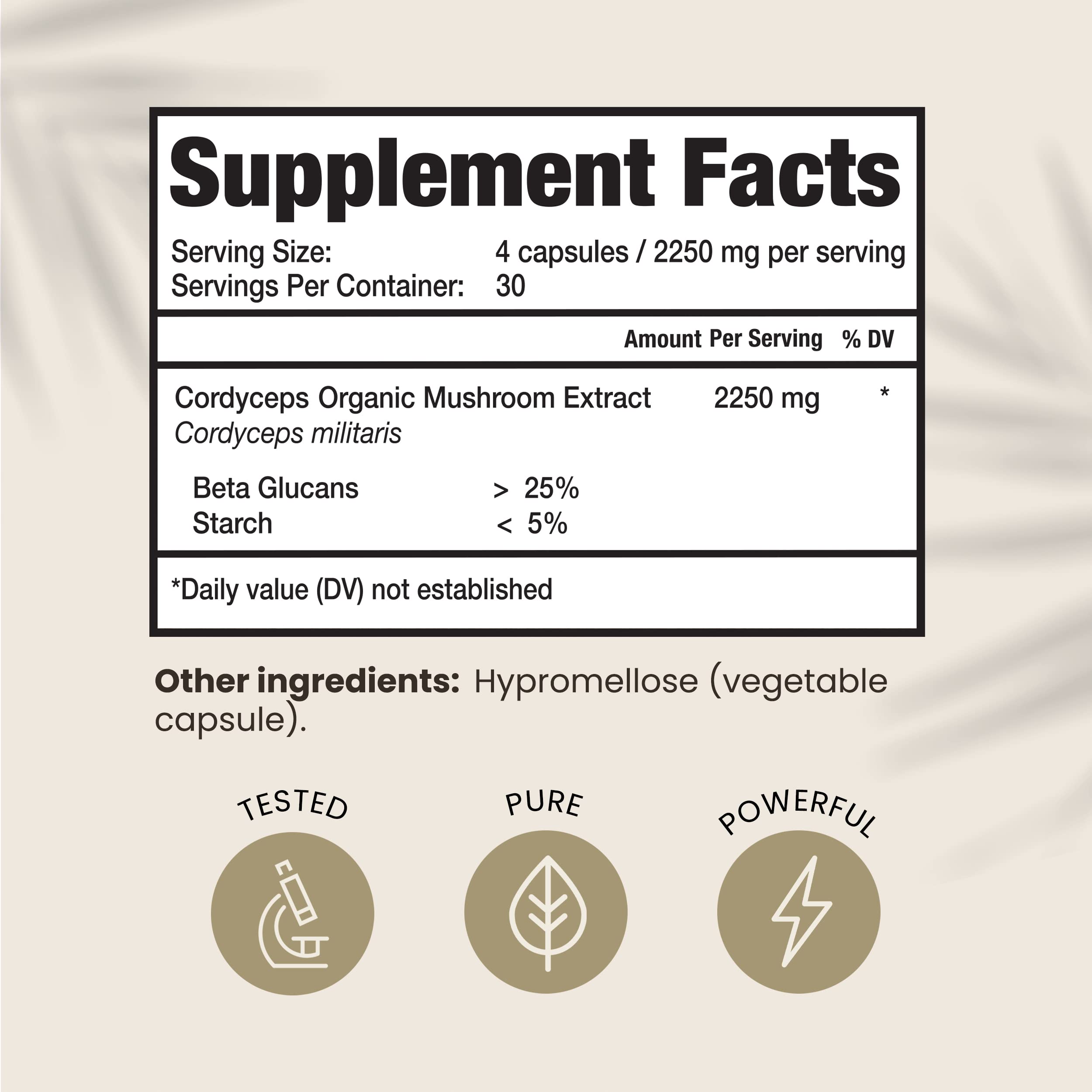 Cordyceps capsules ready for quick daily energy and recovery support.