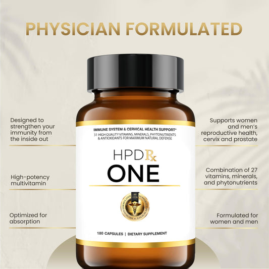 HPD Rx ONE capsules close-up highlighting high-potency immune support