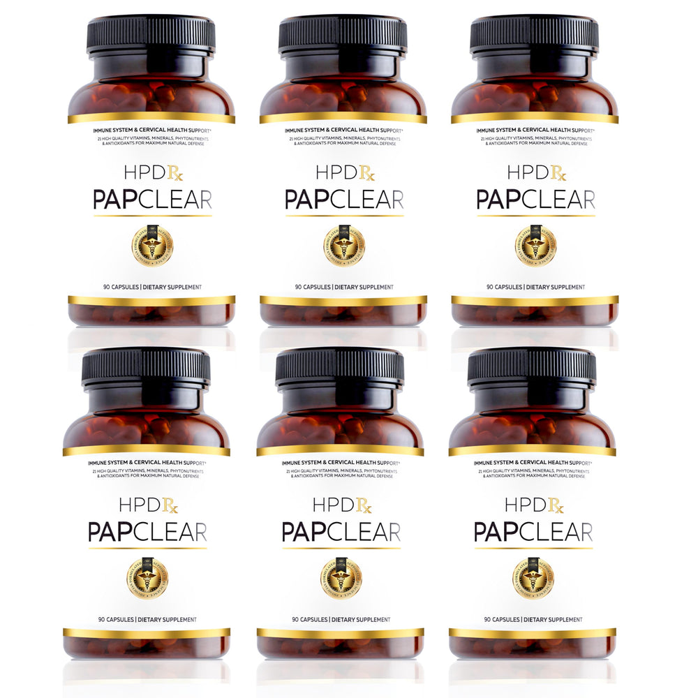 HPD Rx PAPCLEAR bottle front view showing all-natural immune support formula