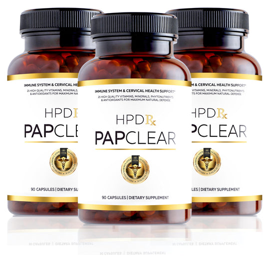 HPD Rx PAPCLEAR bottle with capsules designed for daily immune health support