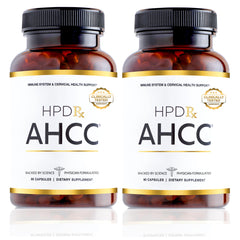 HPD Rx Premium AHCC & Shiitake bottle front view shows potent immune support