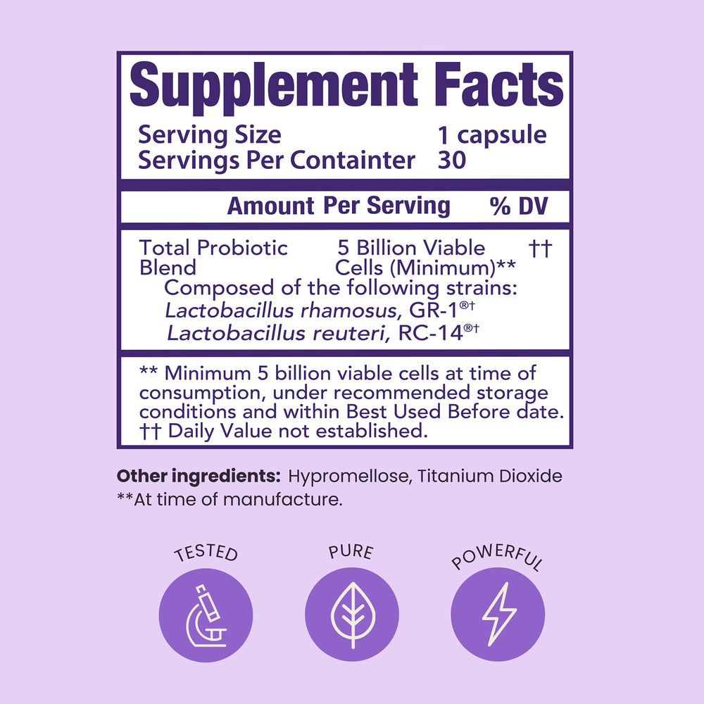 HPD Rx Pro-Fem bottle label highlights at least 5 billion viable cells per capsule