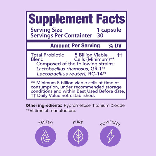 HPD Rx Pro-Fem bottle label highlights at least 5 billion viable cells per capsule