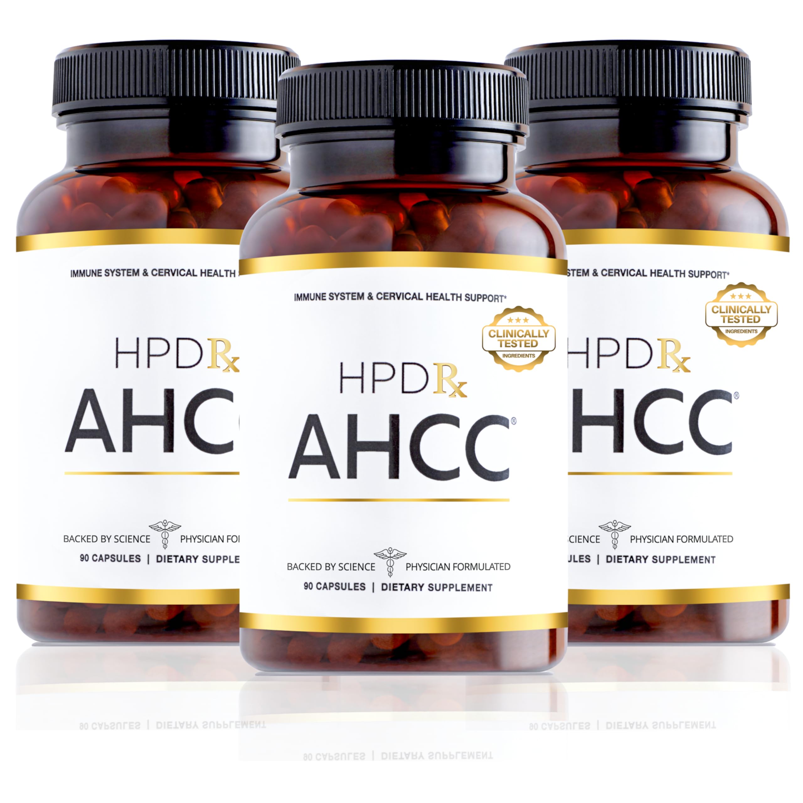 HPD Rx AHCC-Shiitake 1100 mg bottle for daily immune support
