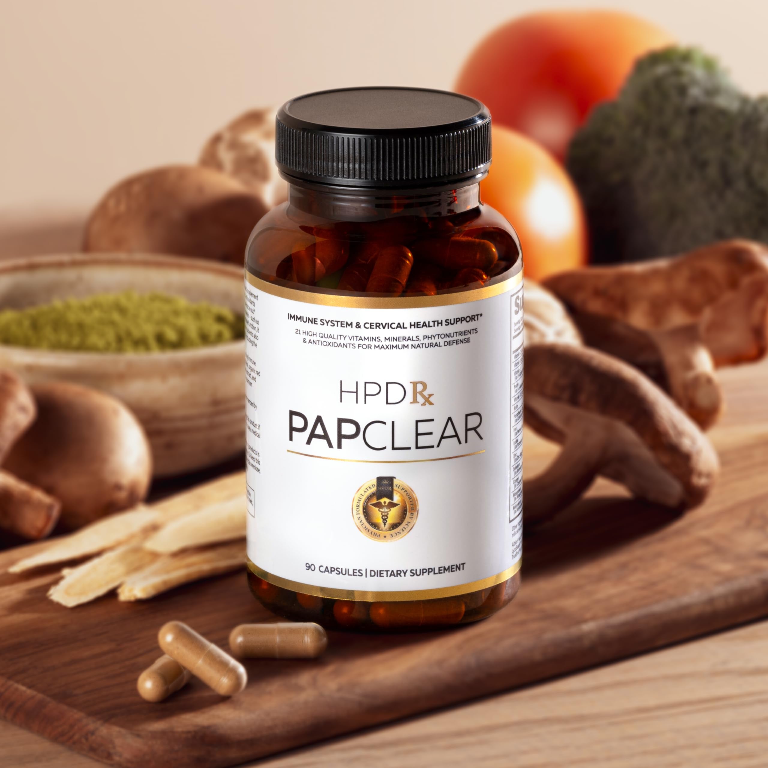 PapClear capsules close-up illustrating small easy-to-swallow pills