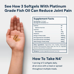 HPN N4 Omega-3 capsules close-up highlighting triglyceride form for absorption