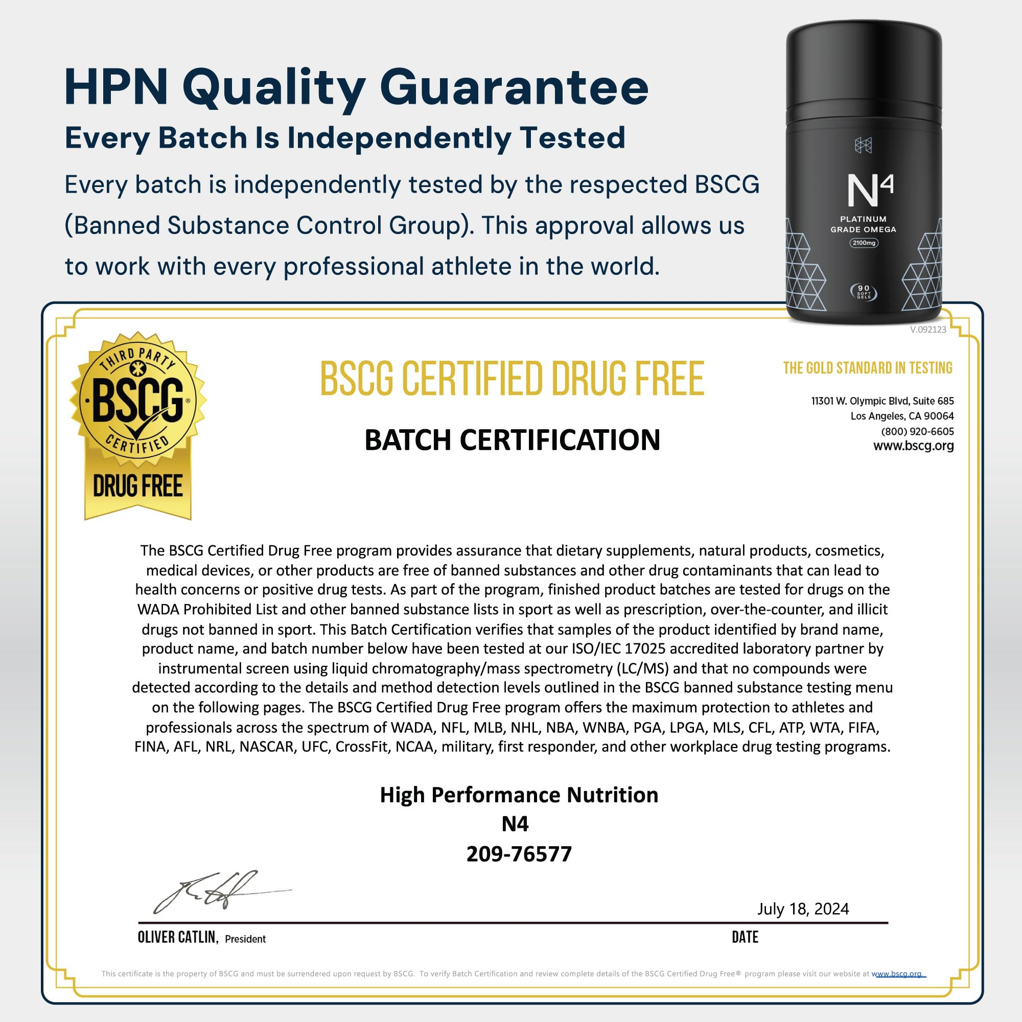 HPN N4 gluten-free tasteless softgels in jar