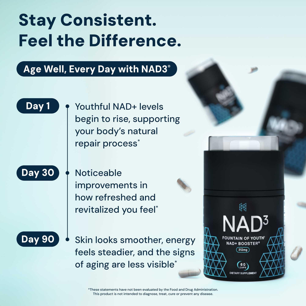 HPN NAD3 lifestyle shot with person holding the bottle for daily use
