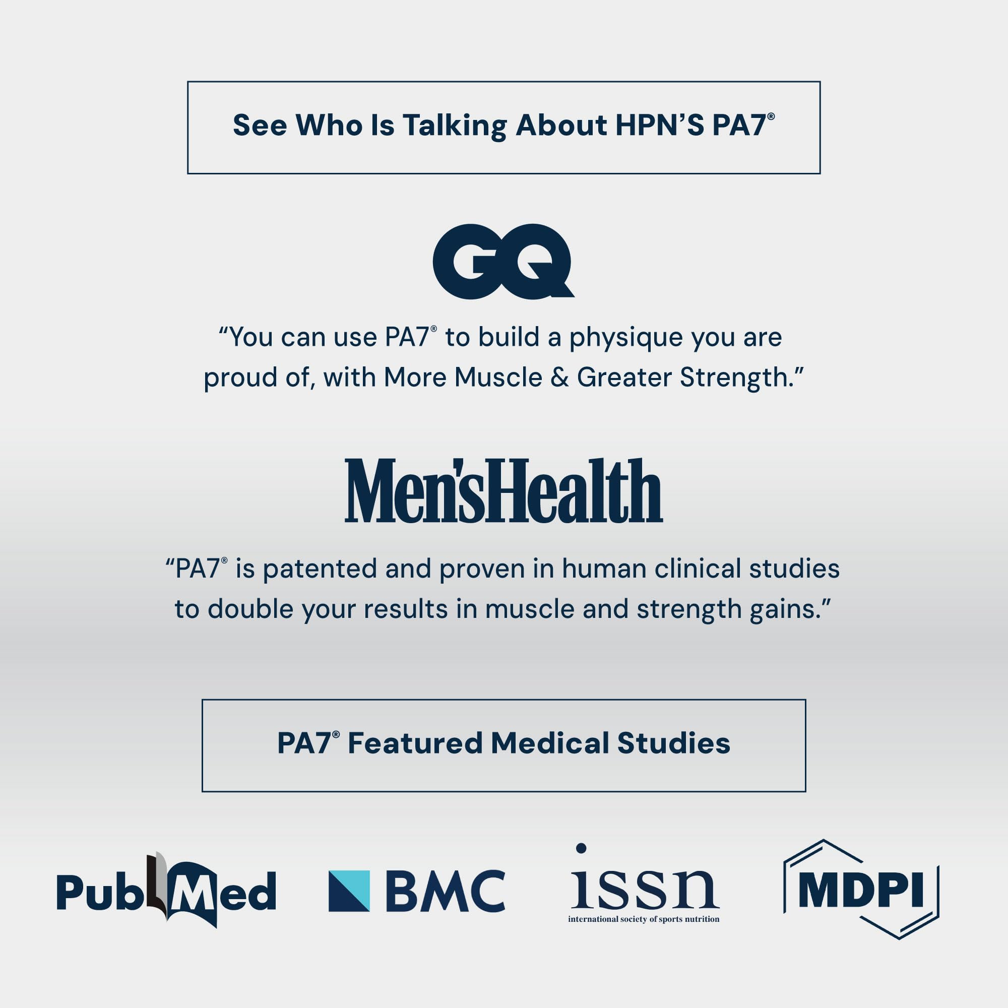 HPN PA(7) dosing guide graphic emphasizes safe ramp-up before training.