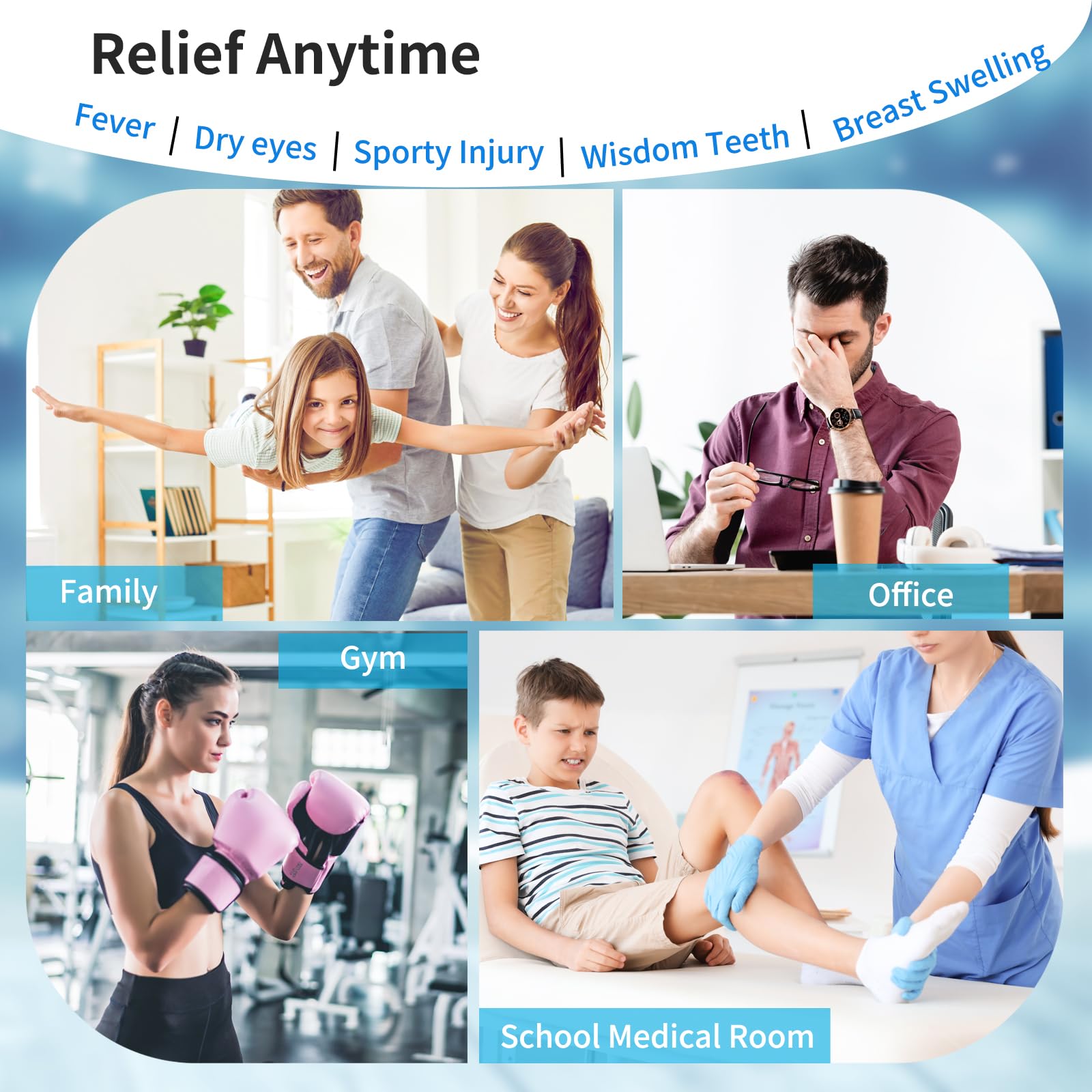 HROOSE multicolor kids ice pack supports safe cooling during minor injuries.