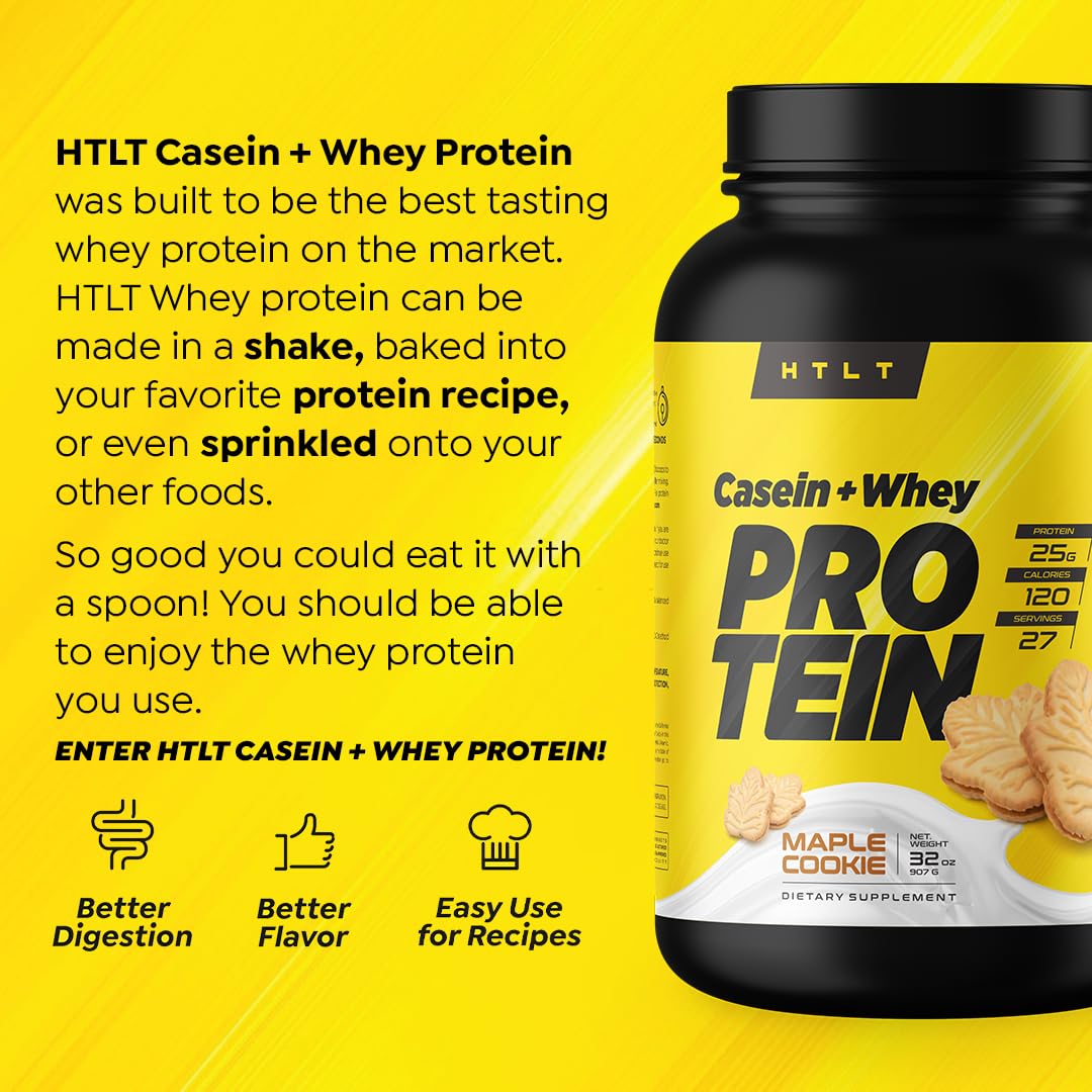 HTLT Casein and Whey Protein baked into cookies for a protein snack.