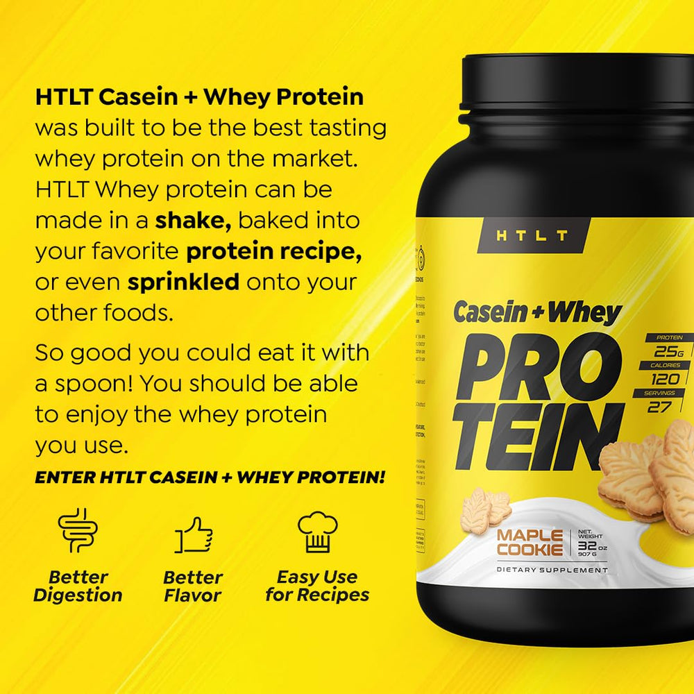 HTLT Casein and Whey Protein baked into cookies for a protein snack.