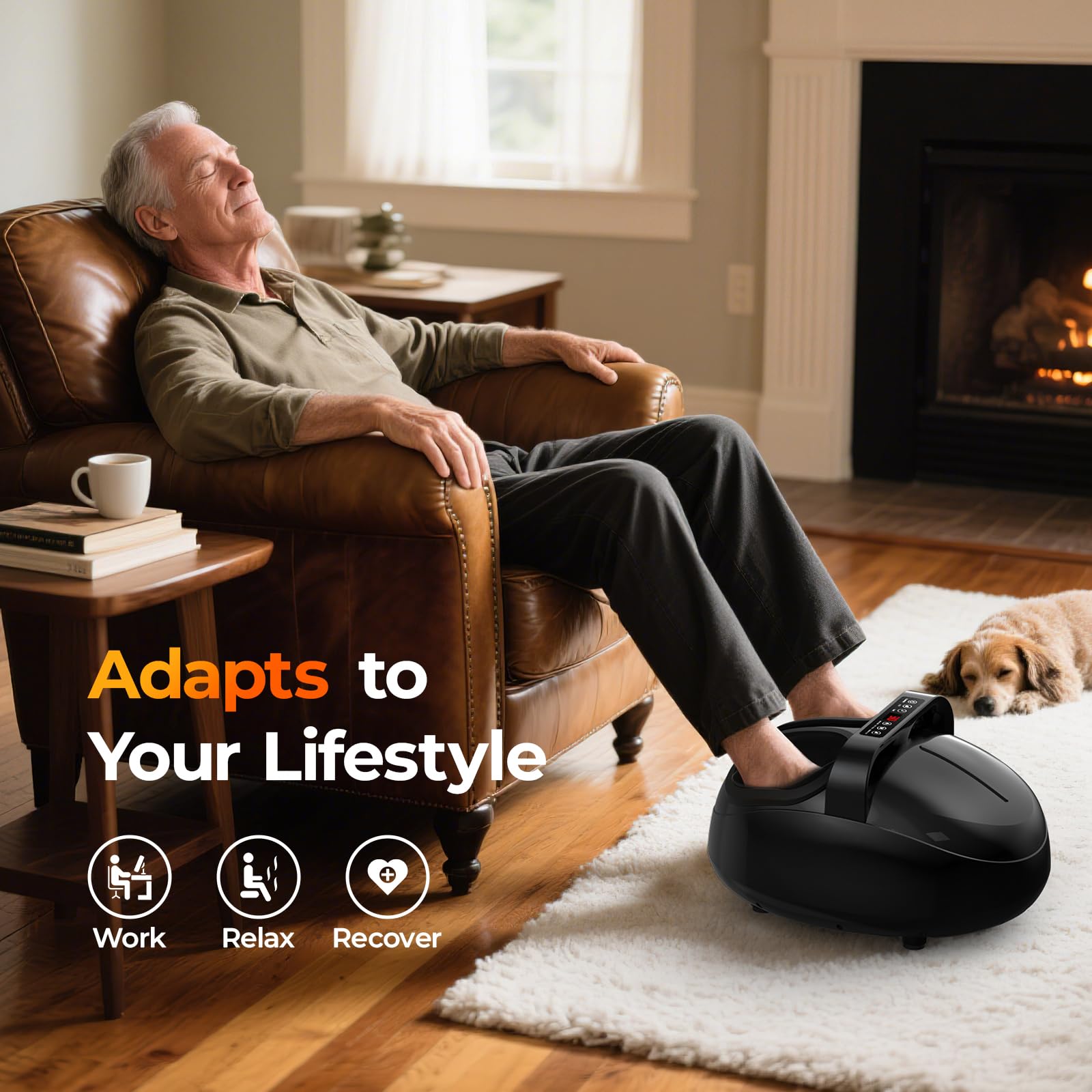 HTM Foot Massager easy-to-use controls for quick adjustments during sessions.