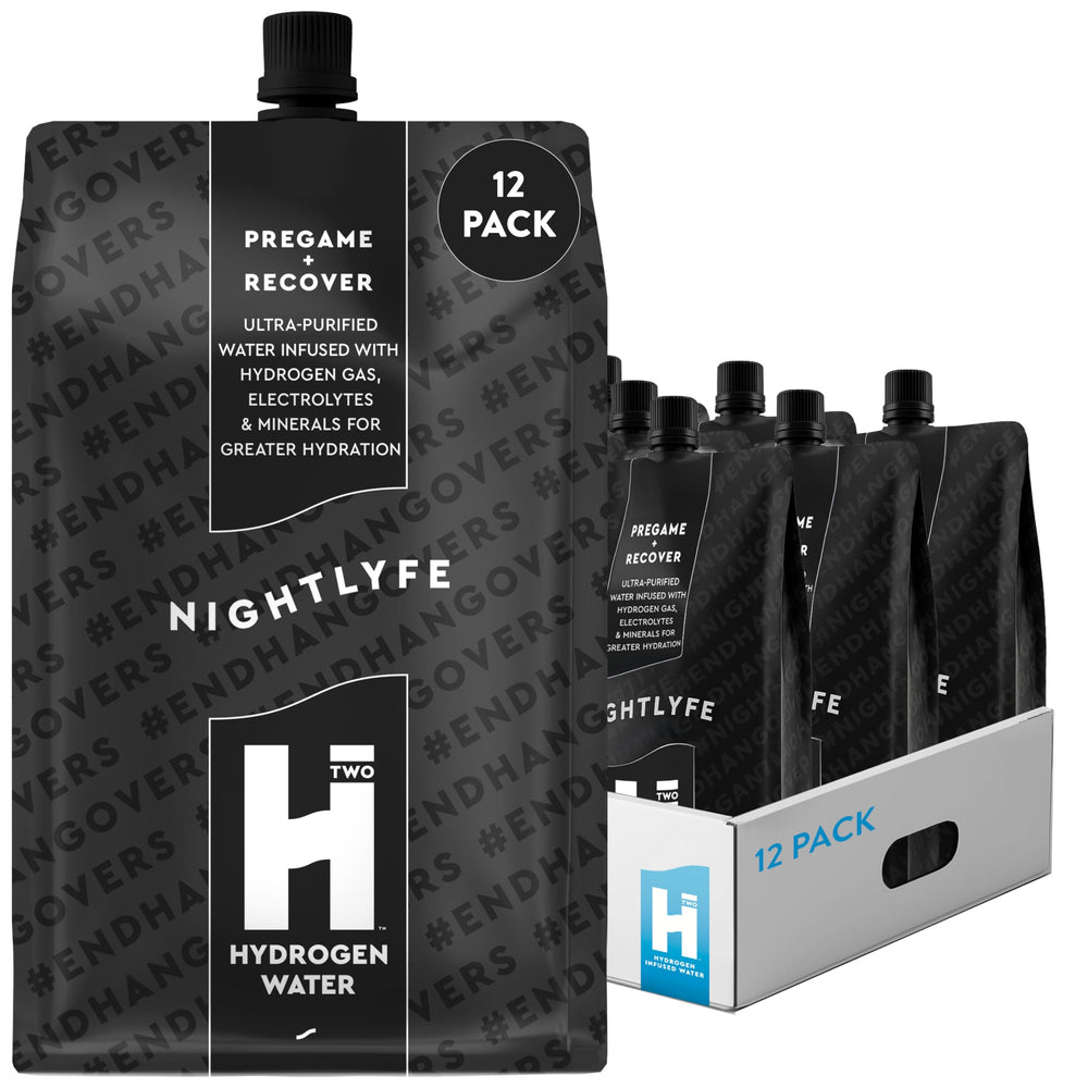HTWO molecular hydrogen water pouch for on-the-go hydration without sugar.