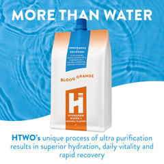 HTWO pouch with sealed cap closeup highlights durable travel-ready hydration