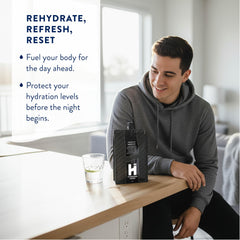 HTWO vegan BPA-free recyclable packaging for earth-friendly hydration.