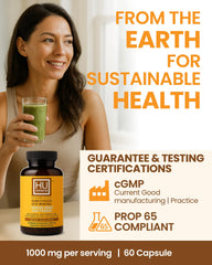 HUmineral bottle with glass of water demonstrates easy daily dosing.