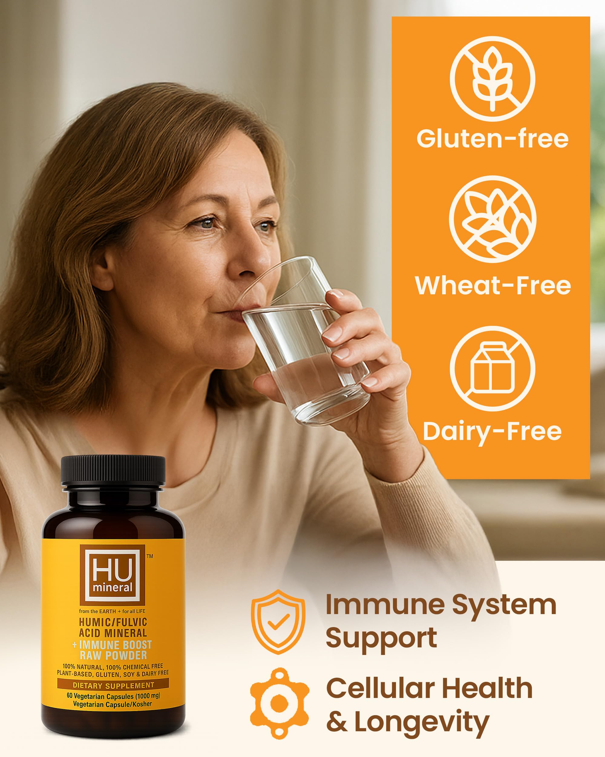HUmineral plant-based ingredients close-up emphasize minerals.