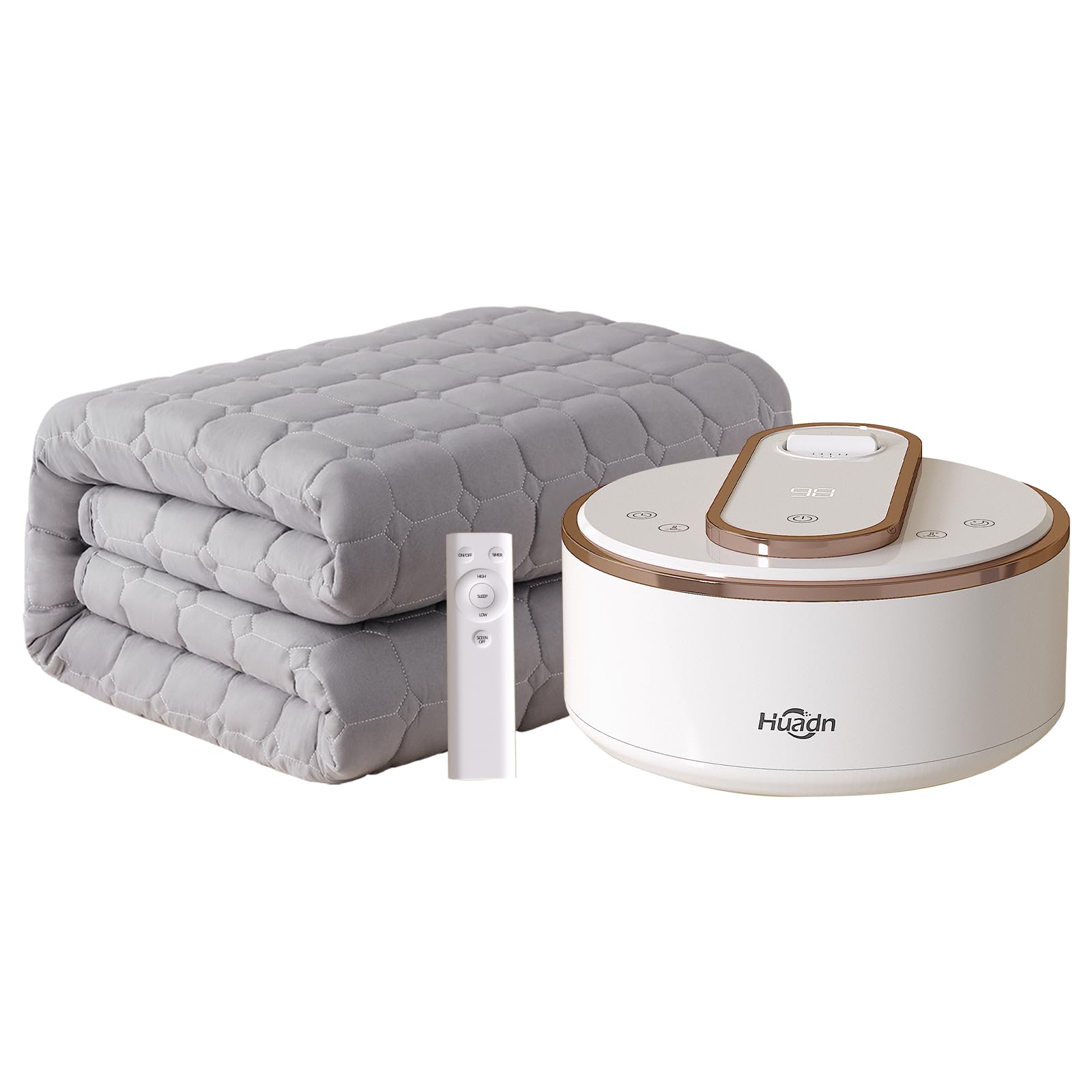 Huadn water heated mattress pad queen cover delivers plush warmth for peaceful nights.