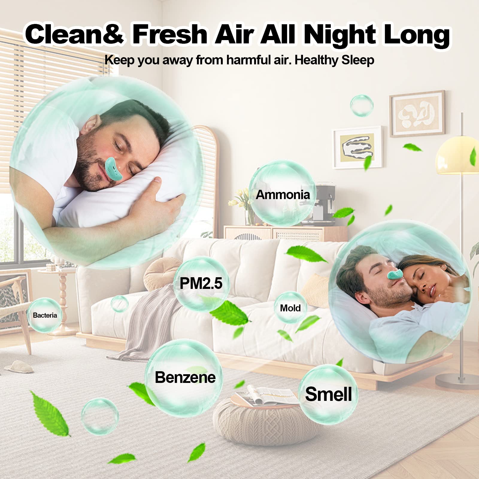 Hualai easy-to-insert nostril plugs preview for peaceful sleep setup.