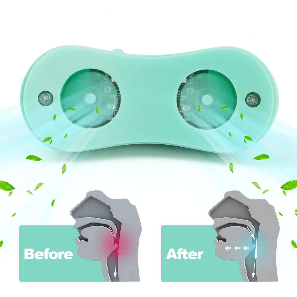 Hualai USB-rechargeable snore device illustrates convenient power for travel or home use.