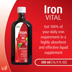 Hübner Iron Vital liquid pour view shows ready-to-use dosing.