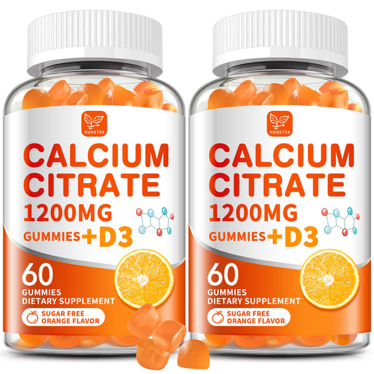 Hudetex Calcium Citrate Gummies bottle showing packaging for daily bone support