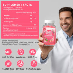 Hudetex two gummies daily dose for simple calcium intake.
