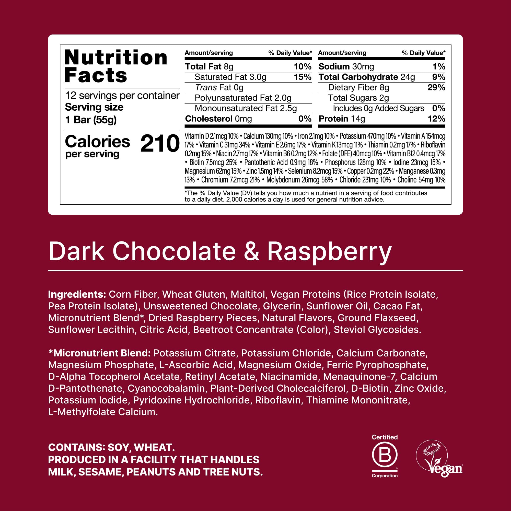 Huel Complete Nutrition bar Dark Chocolate Raspberry vegan coating close-up shows coating and texture