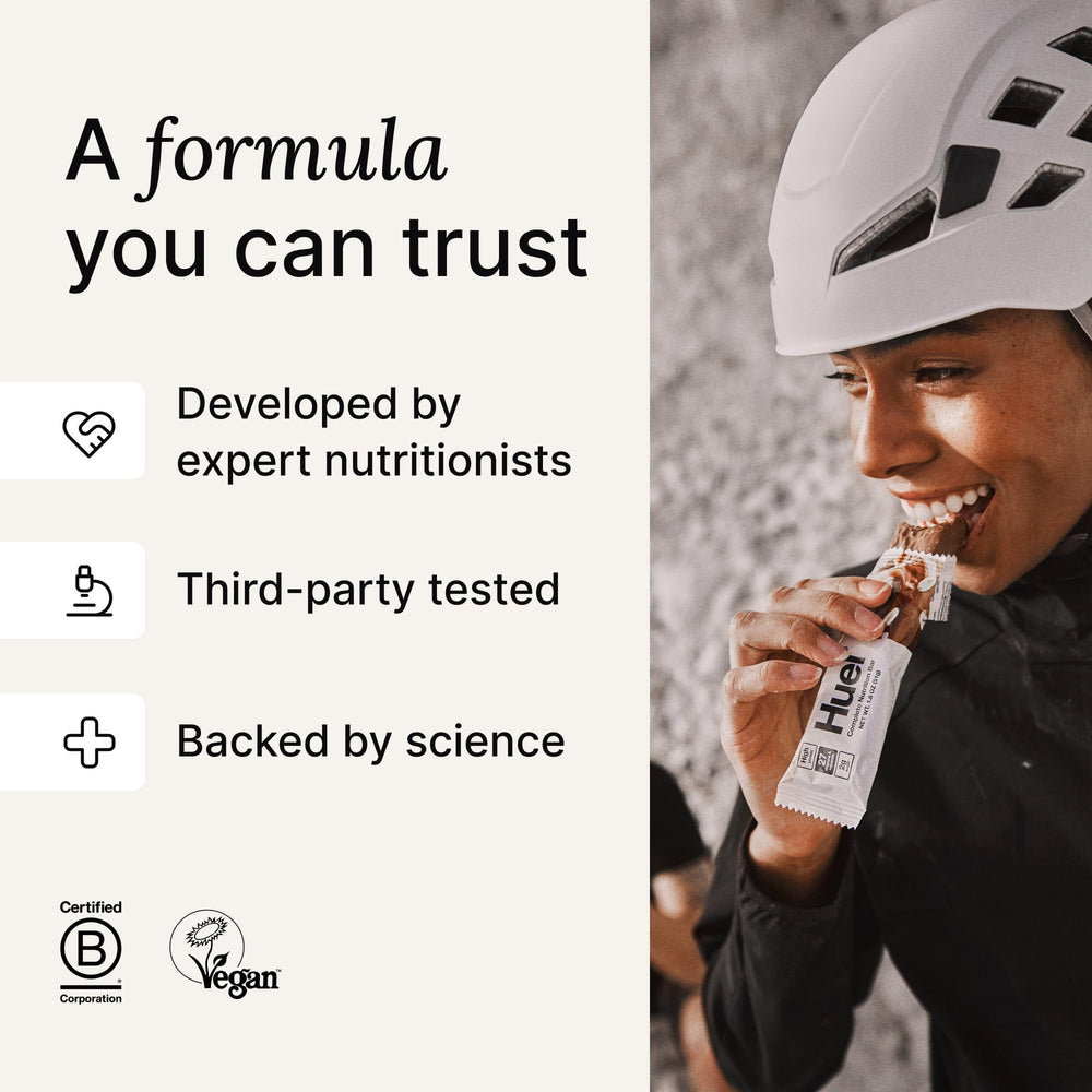 Huel Complete Nutrition bar in gym bag ready for post-workout fuel