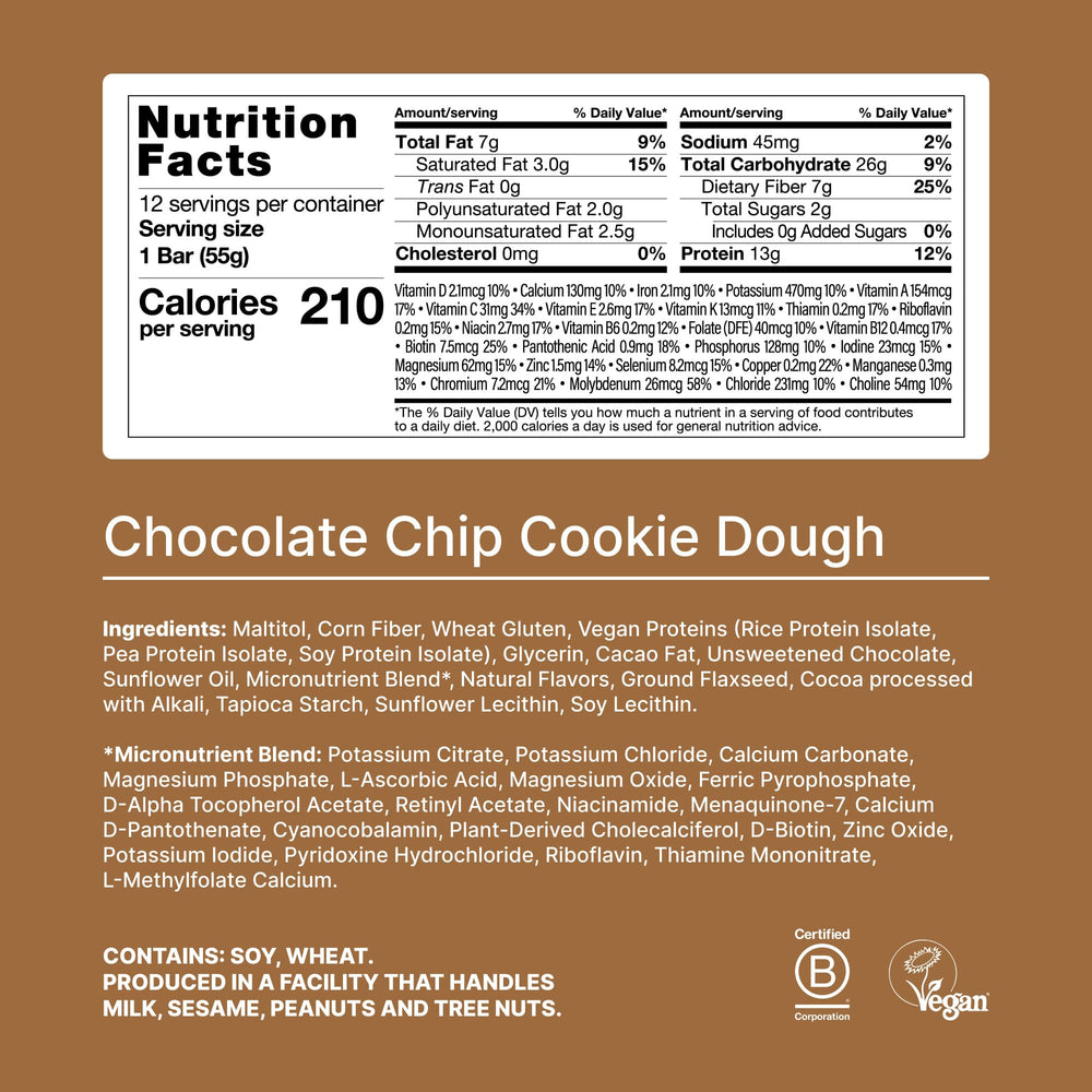 Huel cookie dough bar pack-shot showing a 12-pack for easy sharing.