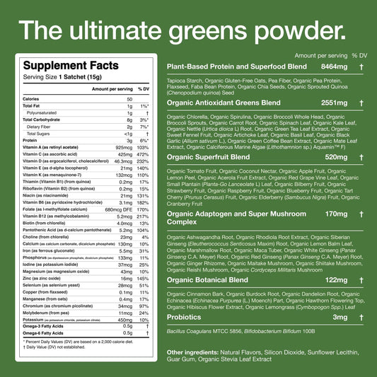 Huel Daily Greens being poured into water for a refreshing morning drink